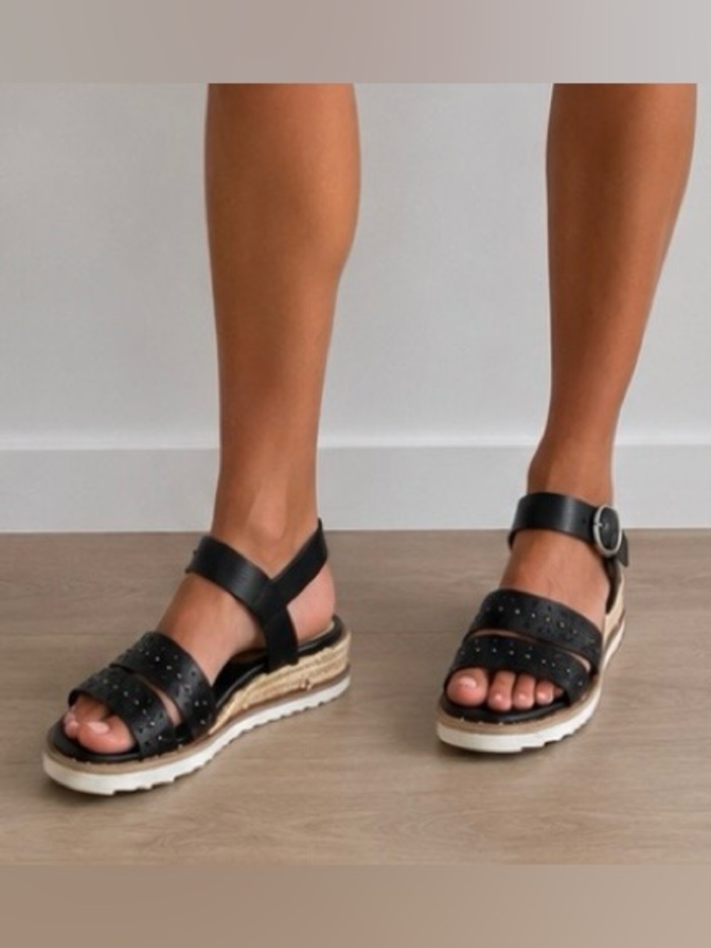 Caslon Black Espadrille Sandals with Studded Straps. NWOT
